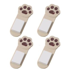 4PCS Cute Cats Paws Toilet Lid Lifter Handle With Adhesive & Block For Sanitary Without Touch Operations In Bathroom