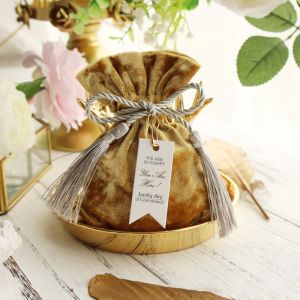 YESMILE Portable Trendy Wedding Party Drawstring Pocket Gift Bags Candy Pouches Velvet Candy Bag