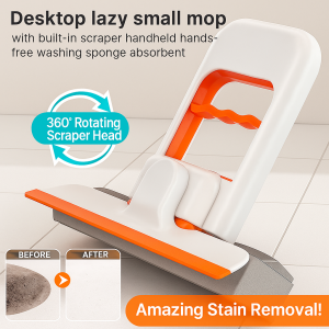 Lazy small mop desktop handfree rubber cotton mop with waterabsorbent function folding mop