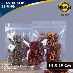 [50 PCS] Plastik Klip Bening 14X19CM | Ziplock Flat Transparant | Platik Klip PP Bening | Plastik Klip Snack