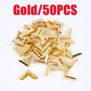 50/100PCS Metal Book Corners Sintra Board Elegant Corner Small Iron Corner Protectors for Scrapbook Photo Album Diary Covers - Gold Silver
