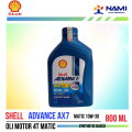 *Shell Advance AX7 MATIC/SCOOTER 10W-30 (0.8L)* Oli Mesin Motor Matic-Original. 