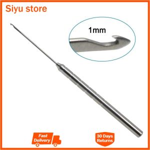 Stainless Steel Wire Hook Pointed Tip 1mm Pull Hook Round Handle Plastic Instrument