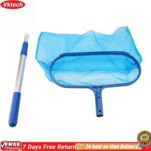 【Ready】【Vktech】Swimming Pool Skimmer Net w/Telescopic Pole Ponds Cleaning Debris Leaf Rake