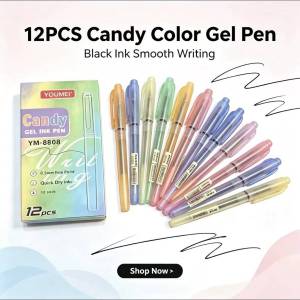 YOUMEI YM-8808 Candy Color Gel Pen Black Ink 0.5mm Fine Point Smooth Writing