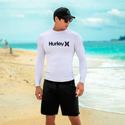 Men Rash Guard Surfing Diving Suits Swimwear Long Sleeve Suit Swim Floatsuit Tops UV Swimming RashGuard Prevent Jellyfish Only Shirt