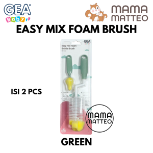 GEA BABY Eazy Mix Foam & Bristle Bottle Nipple Brush / Sikat Pembersih Penyikat Botol Susu Dot Bayi