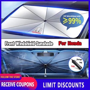 High quality Car Shade Umbrella Foldable Car Sunshade UV Protection Curtain Front Windshield Sunshade Sun Protection insulation Dedicated car Portable Car Accessories For Honda Civic City CR-V Jazz Accord Odyssey Brio Mobilio Fit HR-V Pilot Shuttle Legend