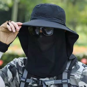 หมวกกันแดด 360 องศา มีผ้า มีหน้ากาก คลุมหน้า กัน UV  หมวกกันแดดชาย กันแดด UPF50+/T Store