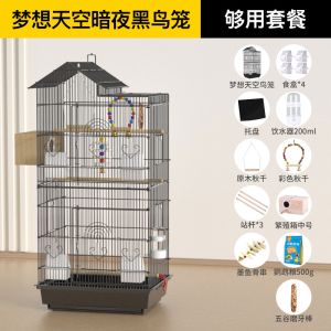Parrot Cage Large With Tray Bird Cage Starling Budgie Cockatiel Household Breeding Cage Pet Luxury Villa