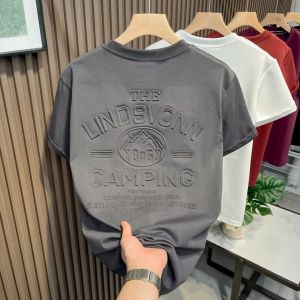 Summer New Mens Versatile Trendy Steel Printed Short sleeved T-shirt Trendy Loose Fashion Top