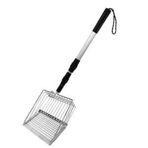 Cat Litter Scoop Extendable Handle Multiple Holes Deep Shovel Pet Waste Chicken Coop Cleaning