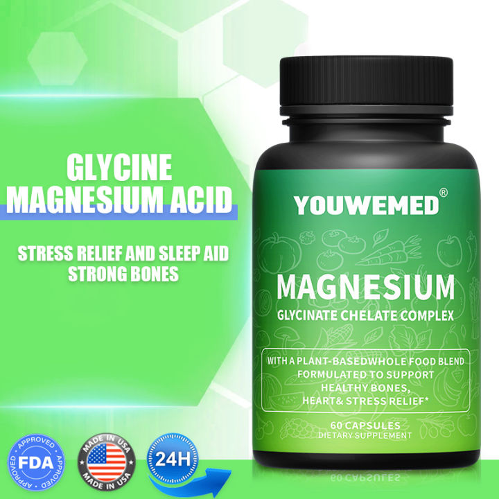 Magnesium Glycinate 680mg 100 chelated Bioavailable mineral supplements for muscle, joint