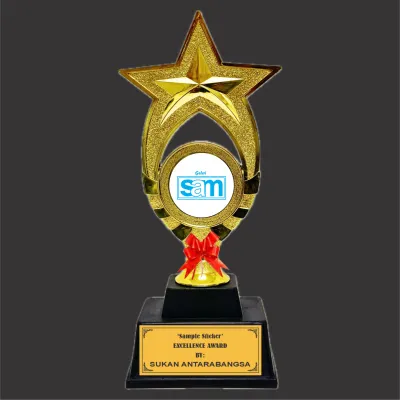 BE-SM019 Plastic Trophy Screw Medal | Trofi Plastik | Custom Logo Available