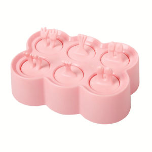 DIY 6 Cells Funny Silicone Ice Cream Mold Popsicle Molds Homemade Dessert Freezer Fruit Juice Ice Pop Maker Mould with Sticks