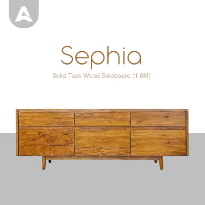 Arturo - Sephia Solid Teak Wood TV Cabinet (1.8M)