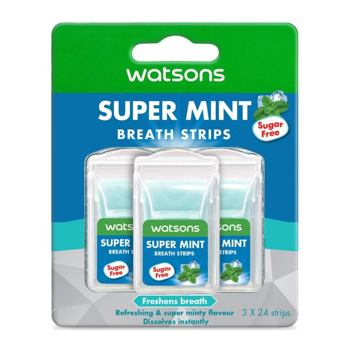 Watsons Breath Strips Super Mintx24 3s Sugar free Lazada PH