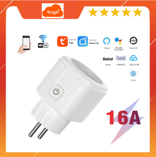 {ổ căm wifi} ổ cắm thông minh wifi 16A- ổ cắm tuya côg suất cao- ổ cắm wifi tròn- ổ cắm thông minh