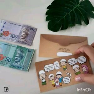 Sampul Duit Raya Sampul Raya Sedondon Money Packet Angpow Raya Money Envelope Baju Melayu Biru Merah Purple Kebaya Baju Kurung