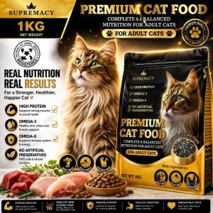 Supremacy Premium Cat Food for All Life Stages - Complete and Balanced Nutrition with High-Quality Chicken Duck & Beef Protein Blend - Formulated to Support Healthy Growth Lean Muscle Development Strong Immune System and Digestive Health