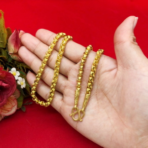 สร้อยคองานดิบทองเหลืองลายทาโร่คั่นหัวจรวด ยาว 24 นิ้ว เทียบ 5 บาท ทองเหลือง งานดิบ ไม่ชุบ ทองเหลืองโบราณ พร้อมส่ง