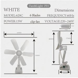 6 Blade Clip Fan Adjustable Portable Desk Clip Fan Electric Fan W/ Clip Clover Fan Anti-Heat Clip Electric Fan