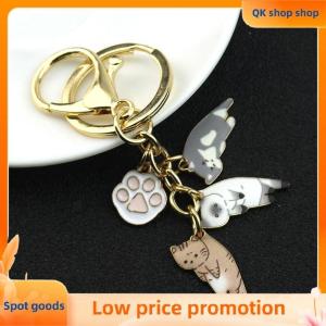 ✨QK shop✨ Cat Paw Key Ring Kawaii Animal Footprint Keychain Cute Car Accessories DIY Jewelry for Kids and Adults
