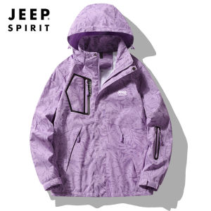 Jeep Spirit แจ็กเก็ตพัดลมสำหรับทั้งหญิงและชายกลางแจ้งกันลมกันน้ำสำหรับคู่รักเดินเขา