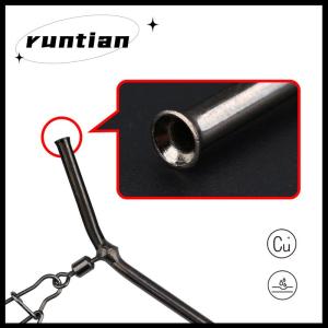 runtian 5pcs Fishing Balance Connectors 5 7 9 12CM Small Style Brass Tube Fishing Tackle Anti-Tangle Feeder Boom Fish Accessories
