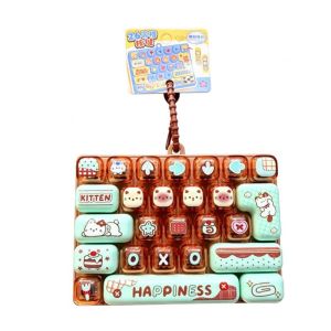 IPIE2 Thiết kế dễ thương Đồ chơi nút bấm giảm căng thẳng Trong suốt hai tông màu 26 phím Móc khóa bàn phím Thiết kế mới Bàn phím mô phỏng dây chuyền bàn phím mini Túi trẻ em
