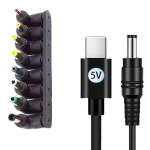 Universal DC5521 Power Adapter for Security Camera Routers and Laptops with 5.5x2.1mm Female to Male Connector