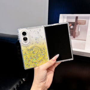 Clear Gradient Wireless Charging Magnetic Case For Samsung Galaxy Z Fold 8 Anti-scratch Glitter Bling Protection Cover Funda