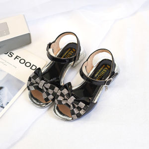 Dép Quai Hậu Bé Gái Dép Xăng Đan Bé Gái Dép Sandal Bé Gái Kiểu Nơ Đính Đá Lấp Lánh Hàng Quảng Châu Cao Cấp