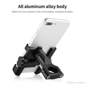 Motorcycle Phone Holder - 360° Anti-Shock Mount for Honda/Yamaha Aluminum Alloy Clamp for Grab Drivers (Waterproof & Vibration Proof)
