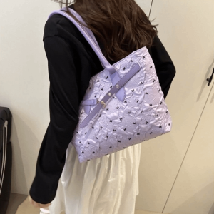 GENENIC Stylish Bow Shoulder Bag Y2k Versatile Commuting Bag Trendy Leisure Women Tote Bag Ladies