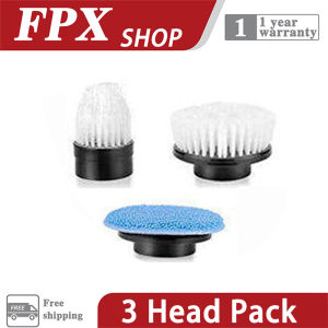 (1 year warranty) FPX cleaning brush electric dual-speed 9 brush heads one-button start strong rotation portable brush cleaning indoor bathroom car outdoor bathtub toilet car brush electric floor brush white 电动刷子/便携车刷/地板刷