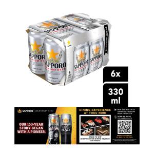 Sapporo Premium Draft Beer (6 x 330ML)