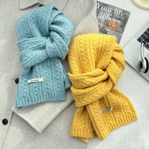 CHLOCH Warm Winter Scarf Solid Color Soft Neck Scarf Fashion Woolen Neck Guard Shawl Women Men