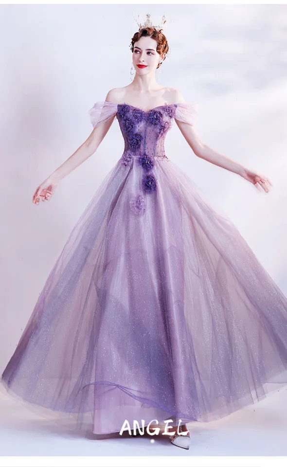 Royal Purple Evening Gown Purple Tulle Sweetheart Off The Shoulder Ball Gown  Vq Yhzbridal Royal Purp… | Purple wedding dress, Pretty quinceanera  dresses, Ball gowns