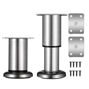 Round Adjustable Furniture Legs 15cm Steel 250kg Load Capacity not Slip Base for Bed Sofa Table