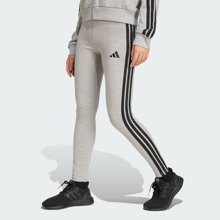 adidas Lifestyle Essentials 3-Stripes Cotton Leggings Women Grey
