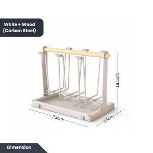 Easyhome.sg 304 Stainless Steel Cup Drying Rack | 6-Cup Mug Drainer Holder Kitchen Organizer