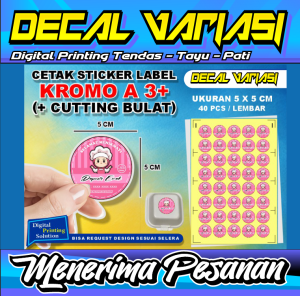 Stiker Chromo-Stiker Label-Stiker Bulat-Stiker Custome-Stiker Bebas Request-Stiker Variasi