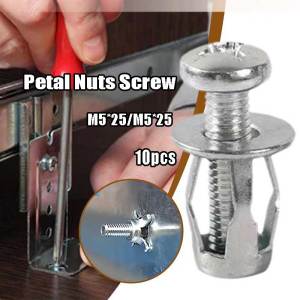 10Pcs Petal Nuts Screw Petal Rivet Lock Nuts License Fixed Screw Jack Nuts M5/M6