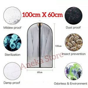 💥READY STOCK💥 Hanging Clothes Dust Cover Fabric Plastic Bag Protector Garment Bag Cover Dress Waterproof Wardrobe Storage Bag Sarung Baju Kurung Seluar Panjang Sangkut Gantung Kot Plastik Pelindung Baju Kalis Air Hujan Habuk Debu 衣服衣物防尘袋罩