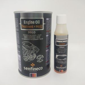 GIẢM MA SÁT ĐỘNG CƠ Ô TÔ VỚI Senfineco 9910 300ml và NƯỚC GẠT KÍNH Senfineco 9964 32ml (Engine Oil Treatment + MoS2)