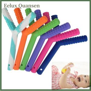 Eelux Trẻ em nhai Ống y-hình dạng Chewy Teether bé Miệng động cơ nhai công cụ tuxtured auti