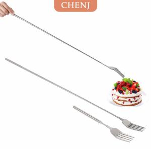 [COD] CHENJ ส้อมยืดได้ทำจากสเตนเลสสีเงินส้อมรับประทานอาหารเย็นผลไม้ของหวานส้อมบาร์บีคิวเนื้อเครื่องใช้บนโต๊ะอาหาร