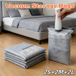 7Pcs Travel Vacuum Storage Bags with Rechargeable Electric Pump for Luggage Clothing & Blankets