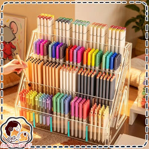 Acrylic Pen Holder Clear Marker Storage Organizer Desk Pencil Holder Organizer Makeup Brush Holder Divider Stationery Organizer
